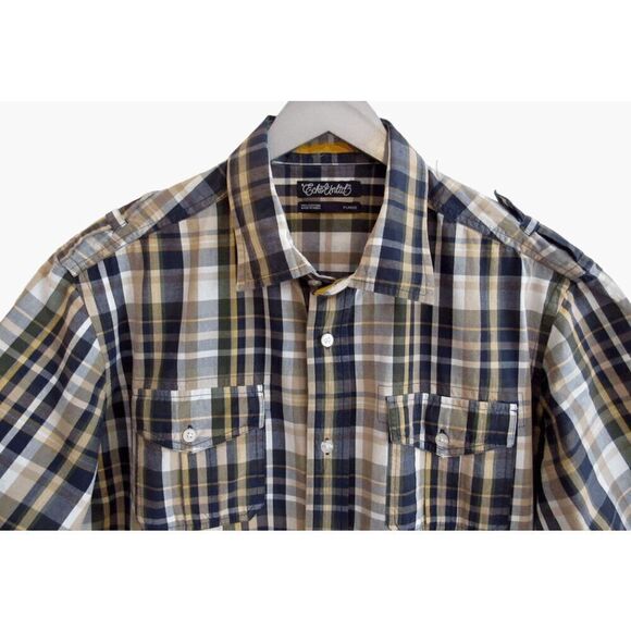 Ecko Unlimited Plaid Short Sleeve Casual Button Up Shirt XL - Picture 2 of 4